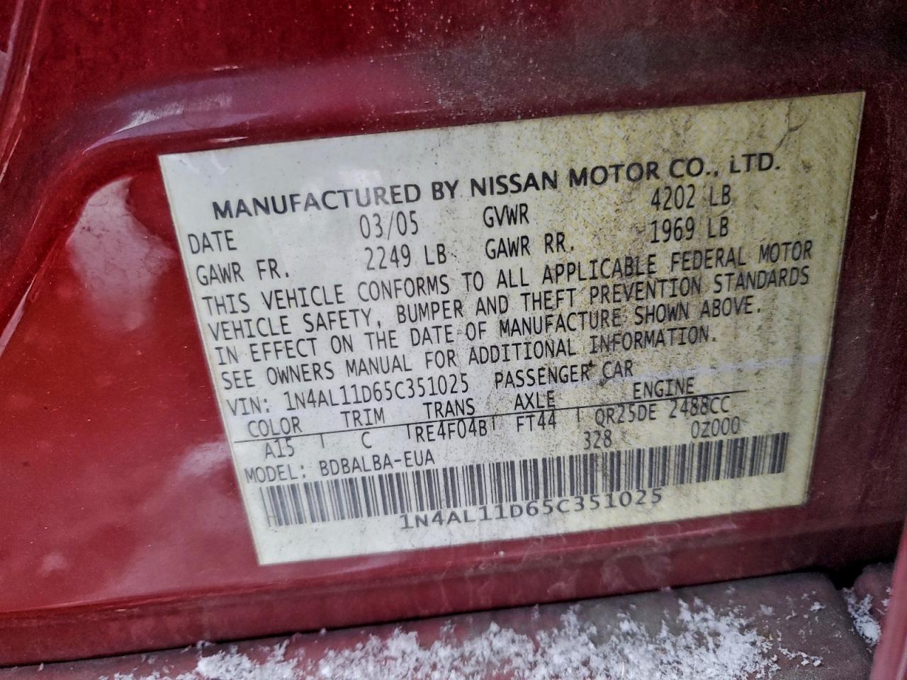 Nissan Altima S Image 9