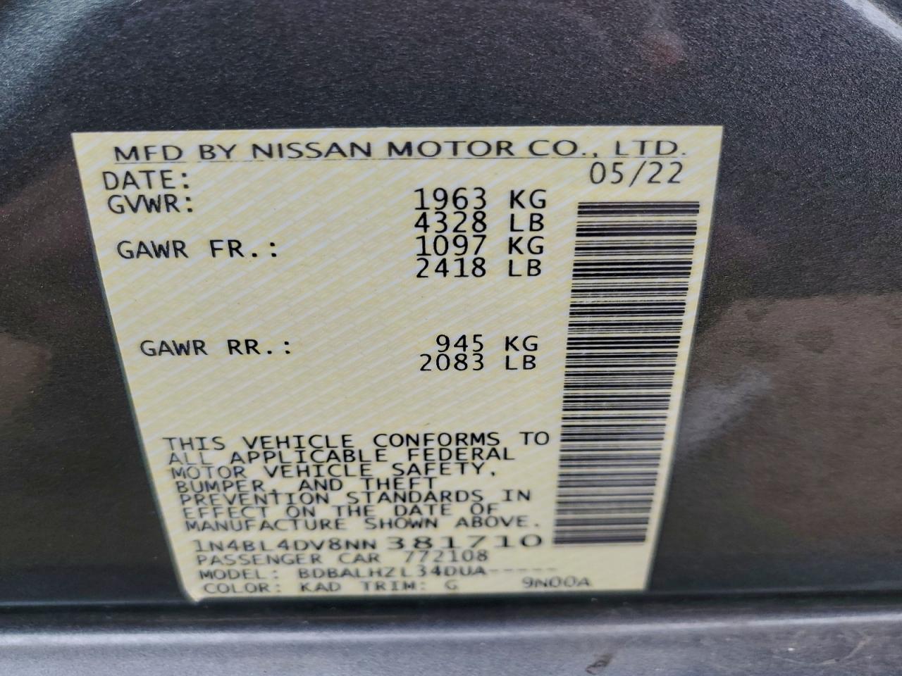 Nissan Altima Sv Image 10